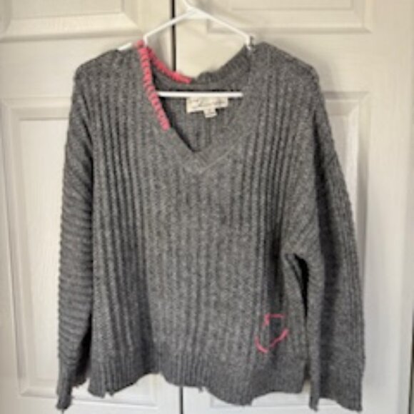 Vintage Havana Whipstitch Grey Sweater size M - Picture 2 of 8